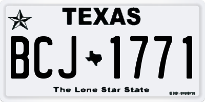 TX license plate BCJ1771