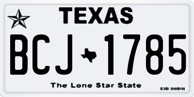 TX license plate BCJ1785