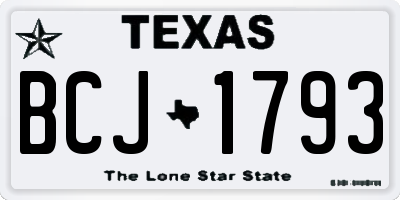 TX license plate BCJ1793