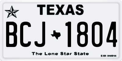 TX license plate BCJ1804