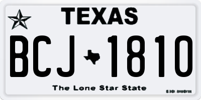 TX license plate BCJ1810