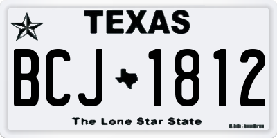 TX license plate BCJ1812