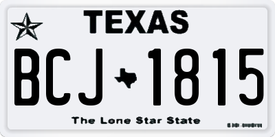 TX license plate BCJ1815