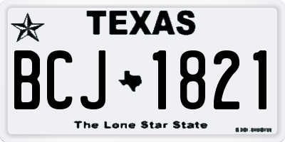TX license plate BCJ1821