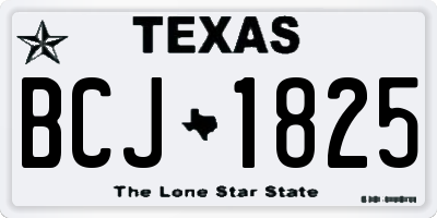 TX license plate BCJ1825