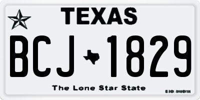 TX license plate BCJ1829