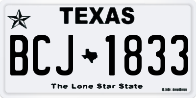 TX license plate BCJ1833