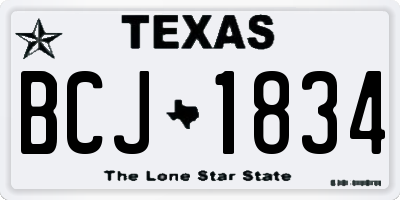TX license plate BCJ1834