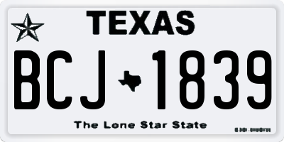 TX license plate BCJ1839