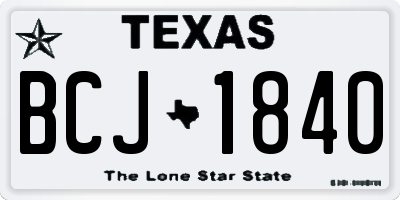 TX license plate BCJ1840