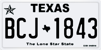 TX license plate BCJ1843