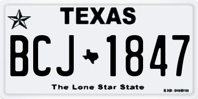 TX license plate BCJ1847