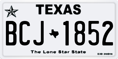 TX license plate BCJ1852