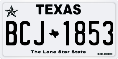 TX license plate BCJ1853