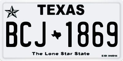 TX license plate BCJ1869