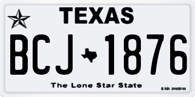 TX license plate BCJ1876