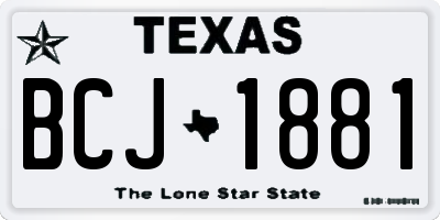 TX license plate BCJ1881