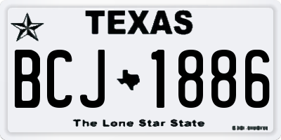 TX license plate BCJ1886