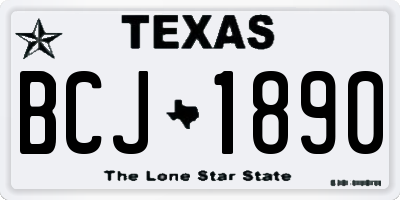 TX license plate BCJ1890