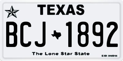 TX license plate BCJ1892