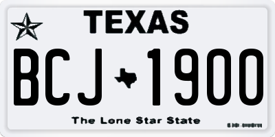 TX license plate BCJ1900