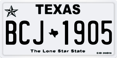 TX license plate BCJ1905