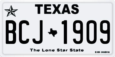 TX license plate BCJ1909