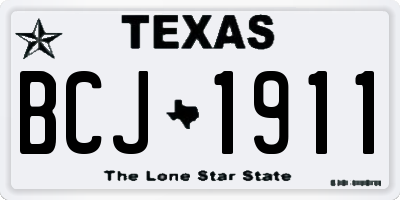 TX license plate BCJ1911
