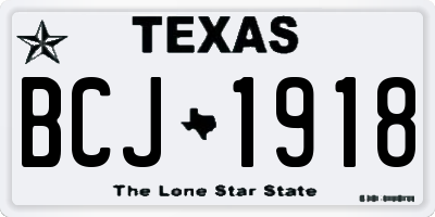 TX license plate BCJ1918