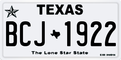 TX license plate BCJ1922