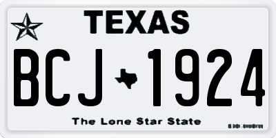 TX license plate BCJ1924