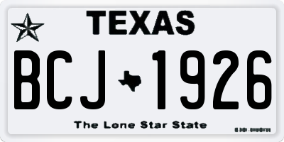 TX license plate BCJ1926