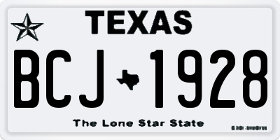 TX license plate BCJ1928