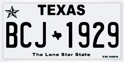 TX license plate BCJ1929