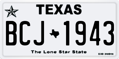 TX license plate BCJ1943