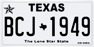 TX license plate BCJ1949