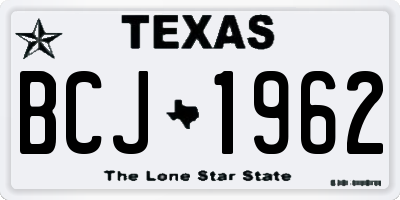 TX license plate BCJ1962