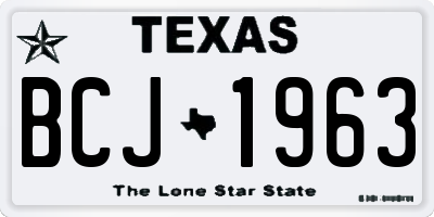TX license plate BCJ1963