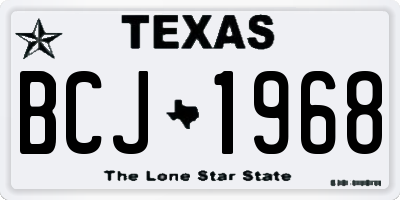 TX license plate BCJ1968