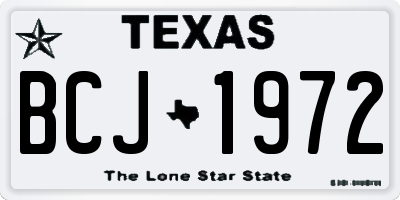 TX license plate BCJ1972