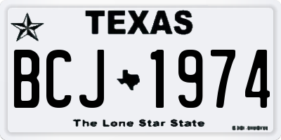 TX license plate BCJ1974