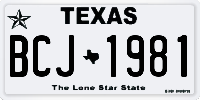 TX license plate BCJ1981