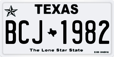 TX license plate BCJ1982