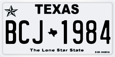 TX license plate BCJ1984