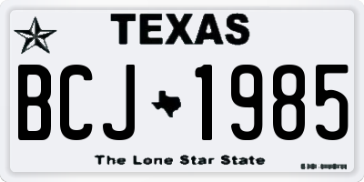 TX license plate BCJ1985