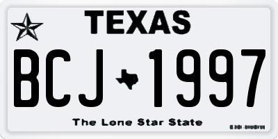 TX license plate BCJ1997