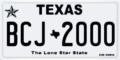 TX license plate BCJ2000