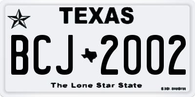 TX license plate BCJ2002