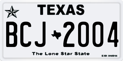 TX license plate BCJ2004