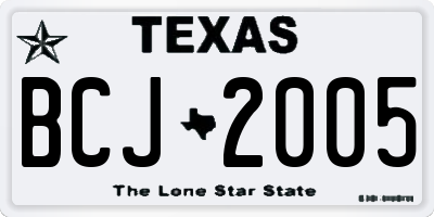 TX license plate BCJ2005